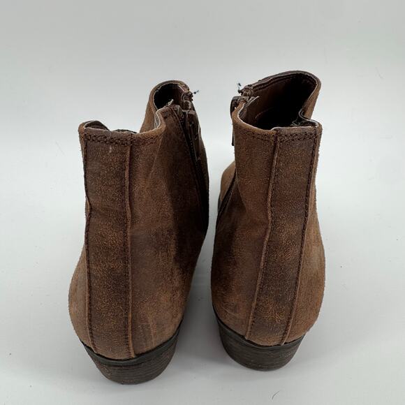 Carlos by Carlos Santana Brown Suede Ankle Booties 7M Western Boho Zip BERT - Picture 5 of 9